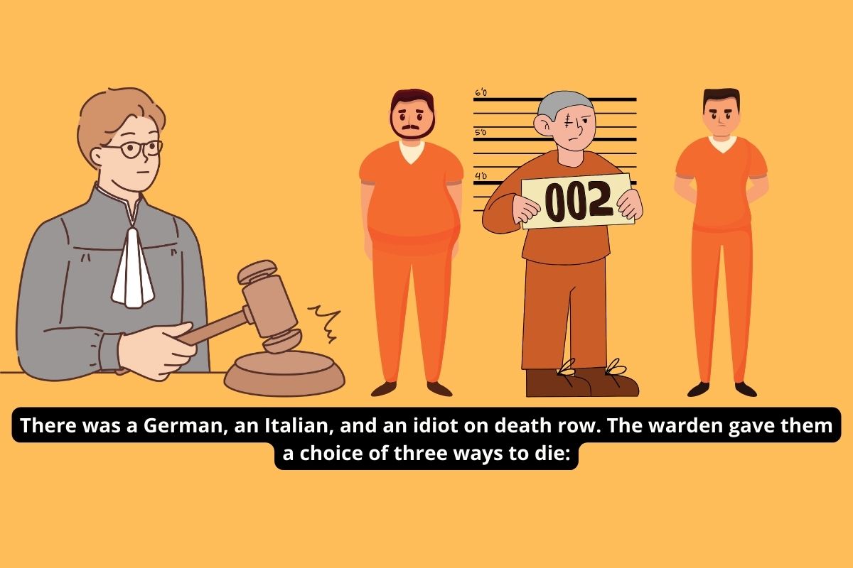 There was a German, an Italian and a Redneck on death row. The warden gave them